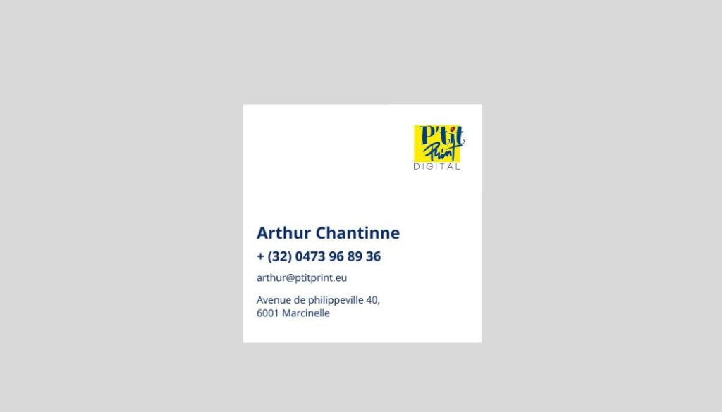 Cartes de visite carré 55x55 - imprimerie charleroi